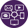 omnichannel purple Multi-format support icon