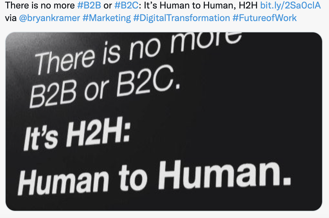 No B2B or B2C - Its H2H